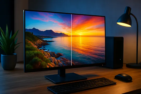 Realistisch bureauscherm